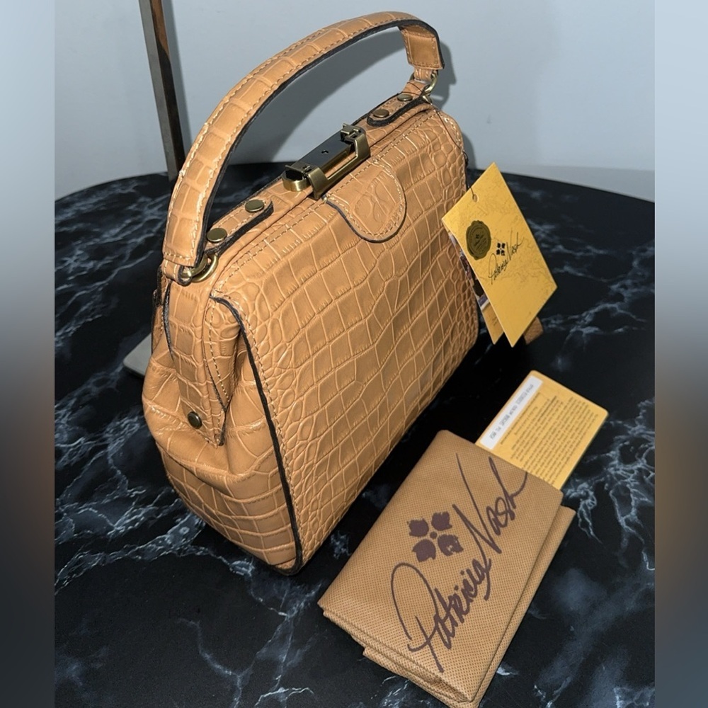 PATRICIA NASH Nela Satchel Tan Leather Crossbody Bag AUTHENTIC NWT -Broken Latch - Picture 5 of 7